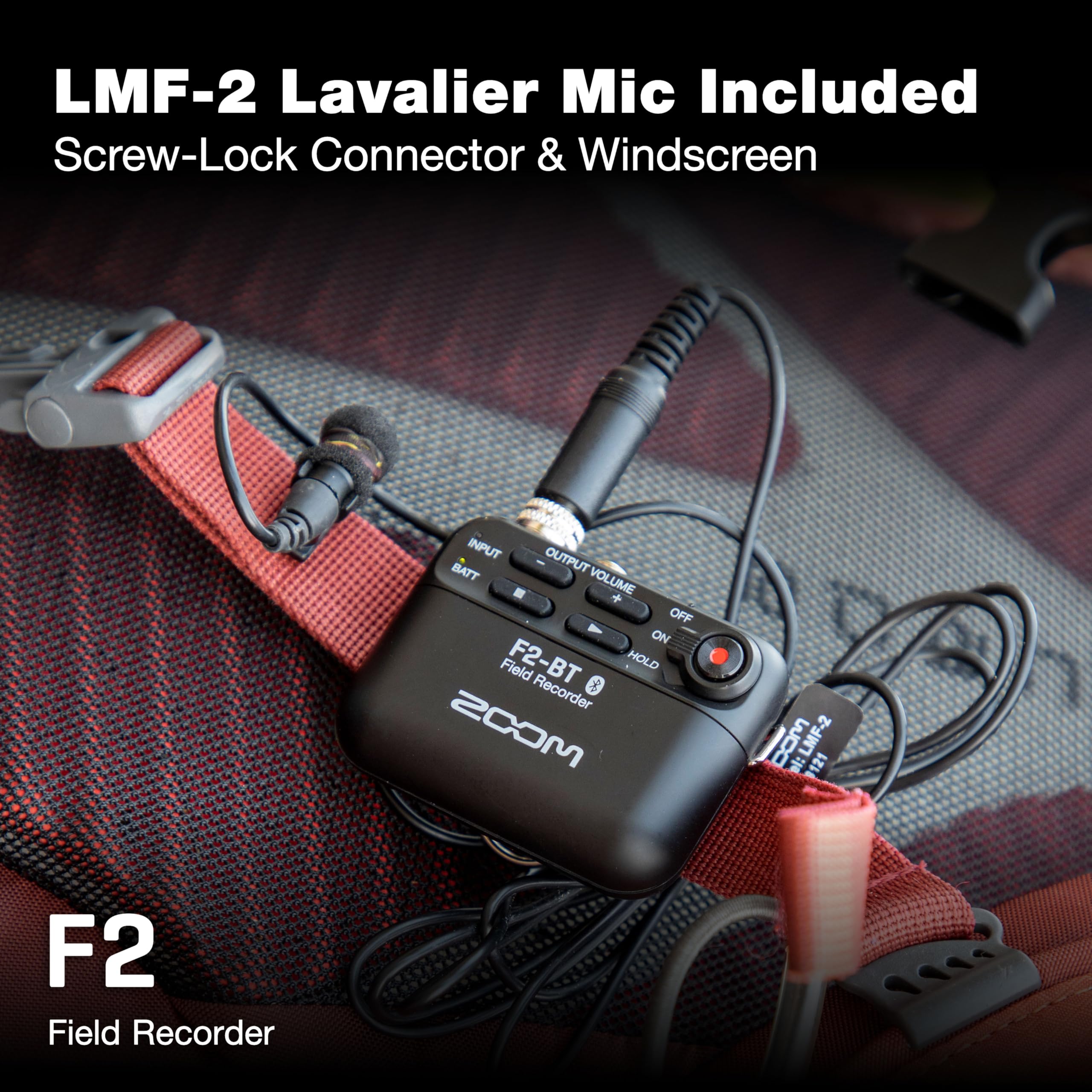 Zoom F2 Lavalier Body-Pack Compact Recorder, 32-Bit Float